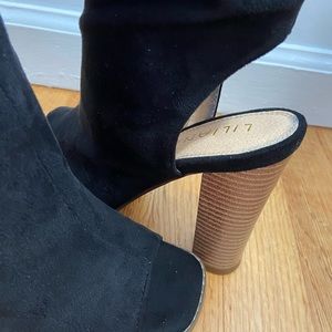 Brand is Liliana size 8.5 black suede ankle boots
